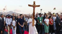 Watch: Massive crowd greets Pope at Catholic youth event