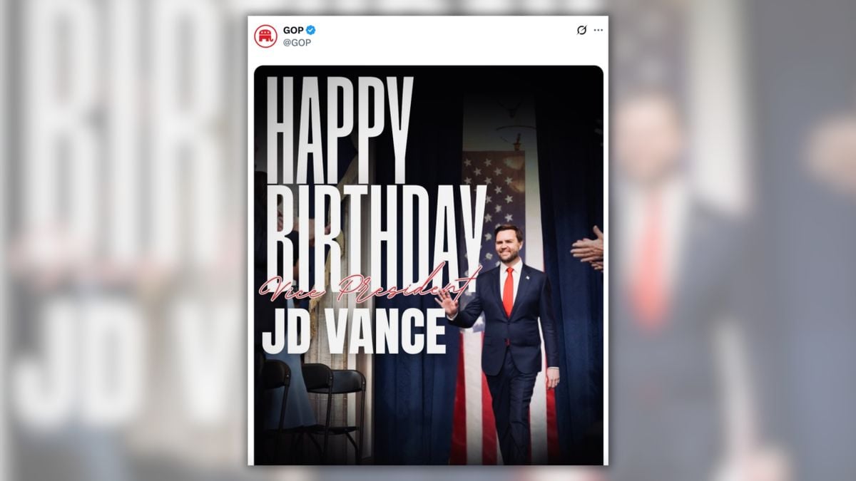 Vance image in GOP post celebrating his birthday not doctored to make him look slimmer