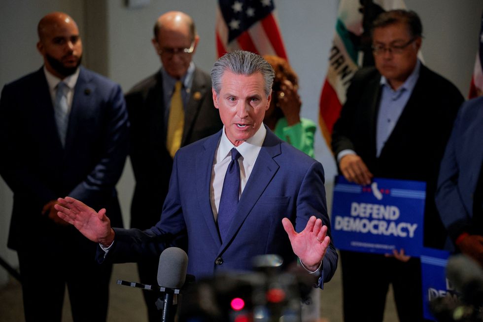‘Pretty sick’: Gavin Newsom hits back after Trump’s agents roam outside press conference