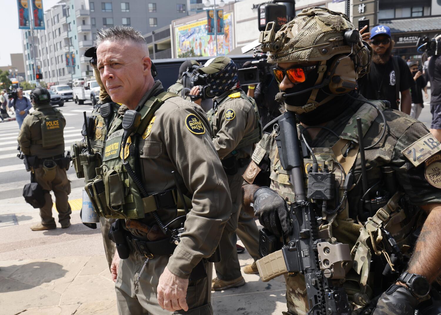 Trump’s unprecedented show of force in L.A., Washington are pushing norms, sparking fears