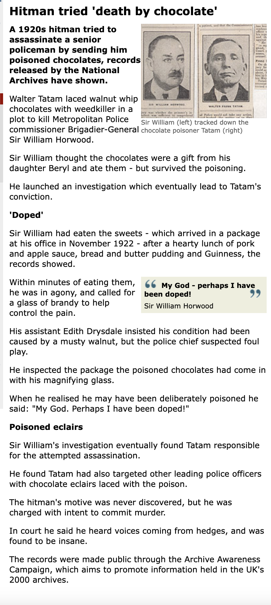 Unlikely Reasons for Murder No. 23