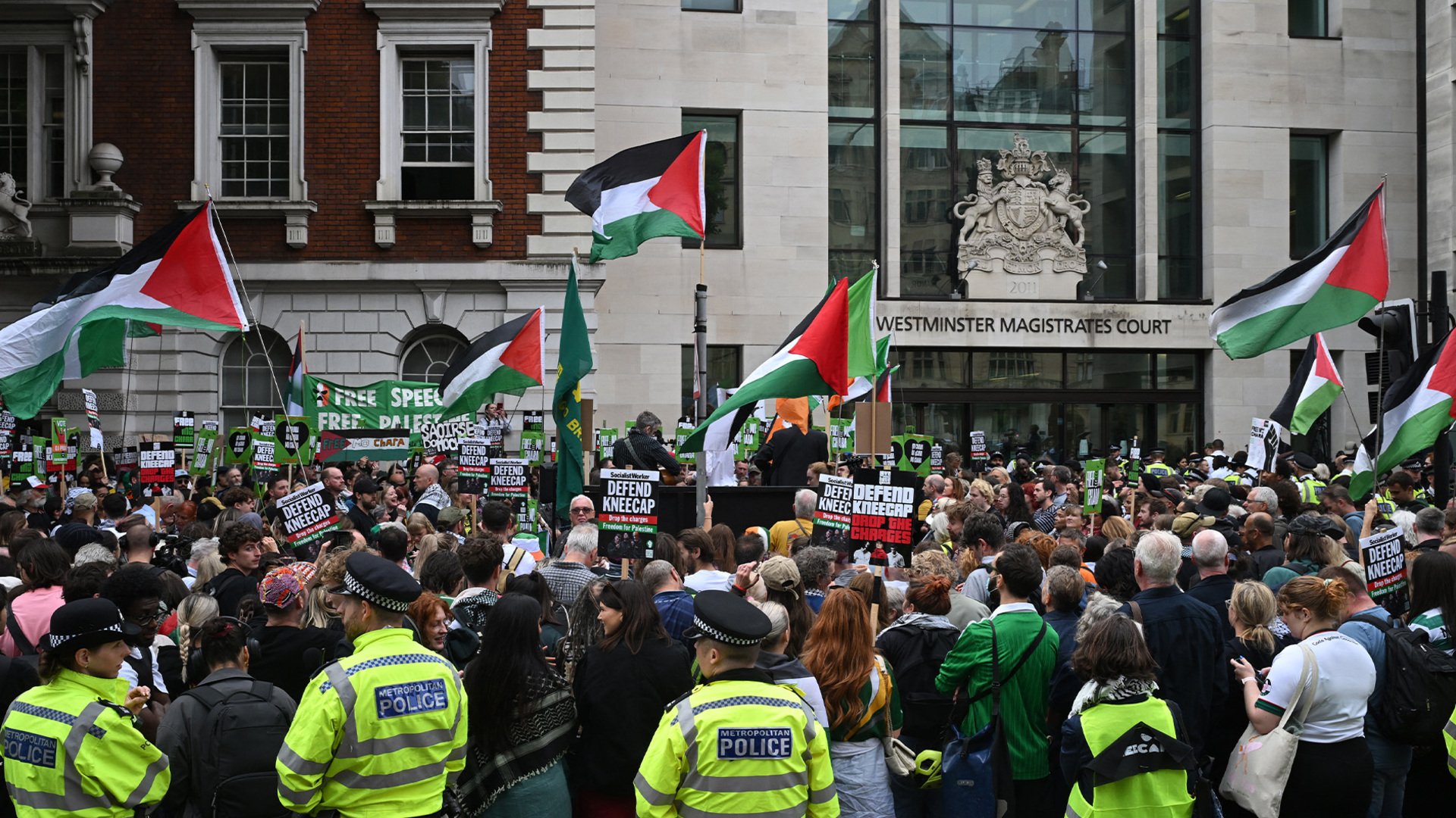 Irish rapper ‘Mo Chara’ arrives at London court on ‘terrorism’ charge