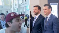 Watch: JD Vance heckled as he meets National Guard in Washington DC