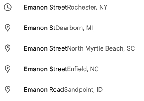 Emanon Street