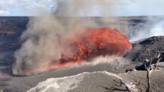 Hawaii’s Kilauea volcano erupts creating lava fountain