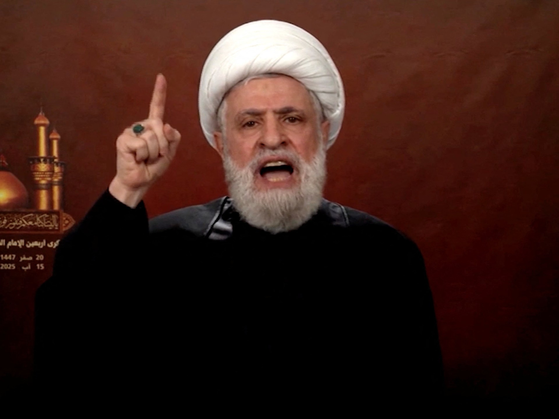 Hezbollah chief rejects disarmament, demands Israel comply with ceasefire