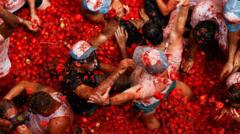 Watch: Thousands have tomato fight at La Tomatina Festival