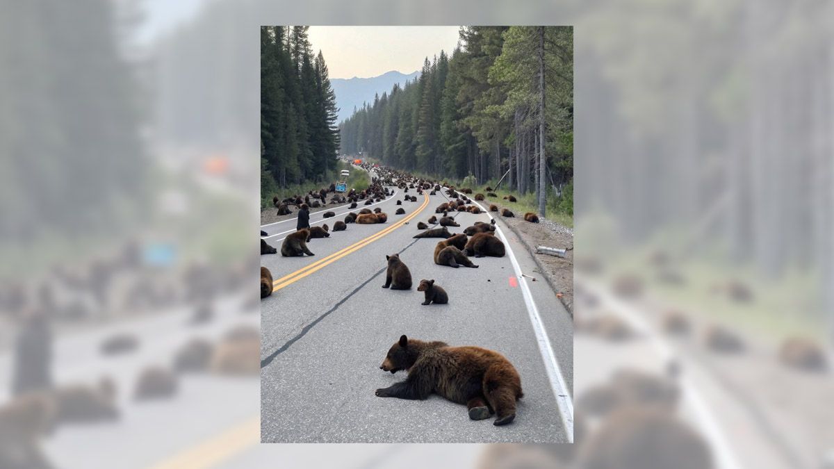 Photo doesn’t authentically show hundreds of black bears taking over Missouri highway