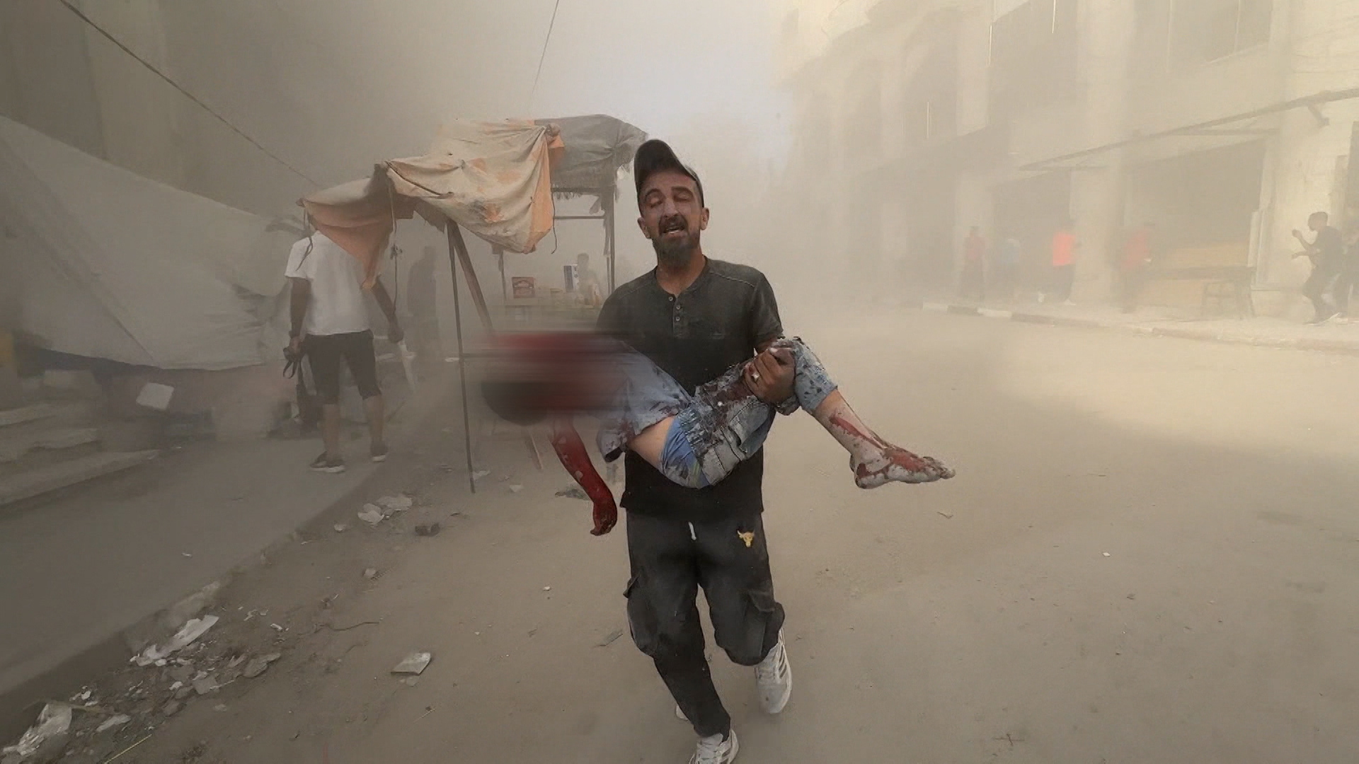 Strikes maim children as Israel says Qassam spokesman Abu Obeida targeted