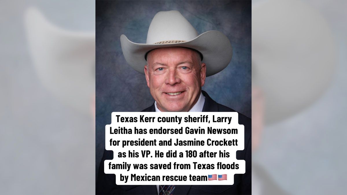 Texas sheriff endorsed Gavin Newsom and Jasmine Crockett for president, VP?
