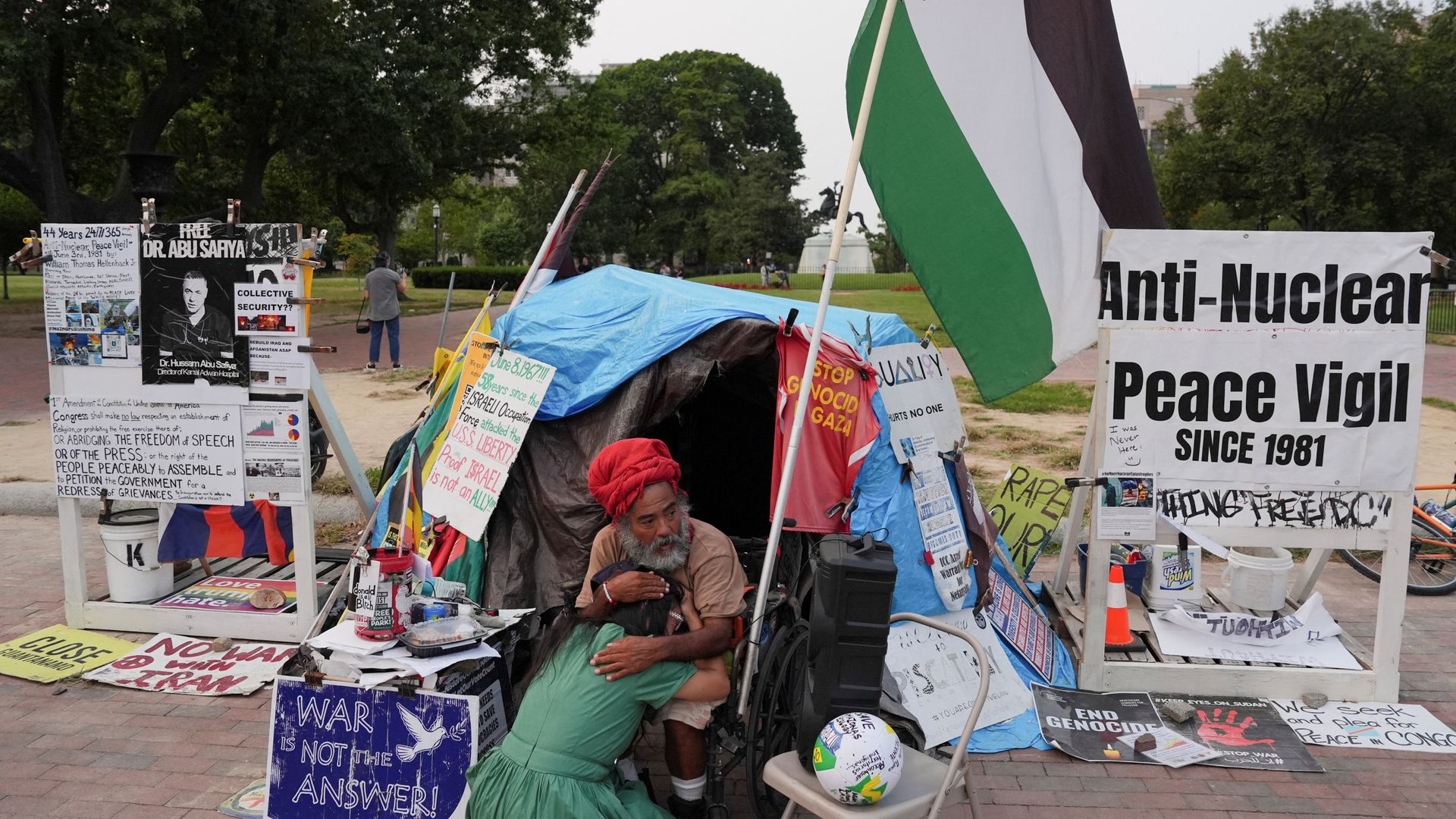 Trump orders ‘take down’ of 44-year-old peace vigil opposite White House