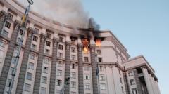 Ukraine’s main government building in Kyiv hit for first time, PM says