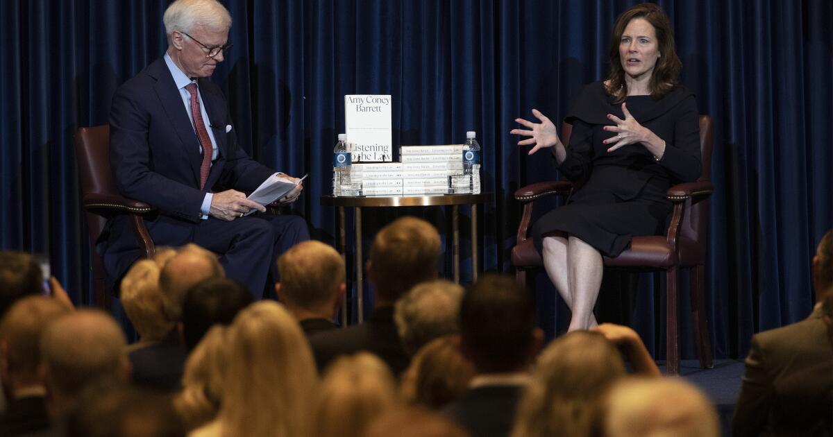 Amy Coney Barrett visits SoCal a day after the Supreme Court’s immigration raid ruling