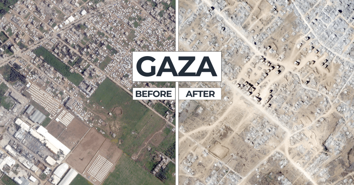 Before and after satellite images show how Israel has destroyed Gaza City