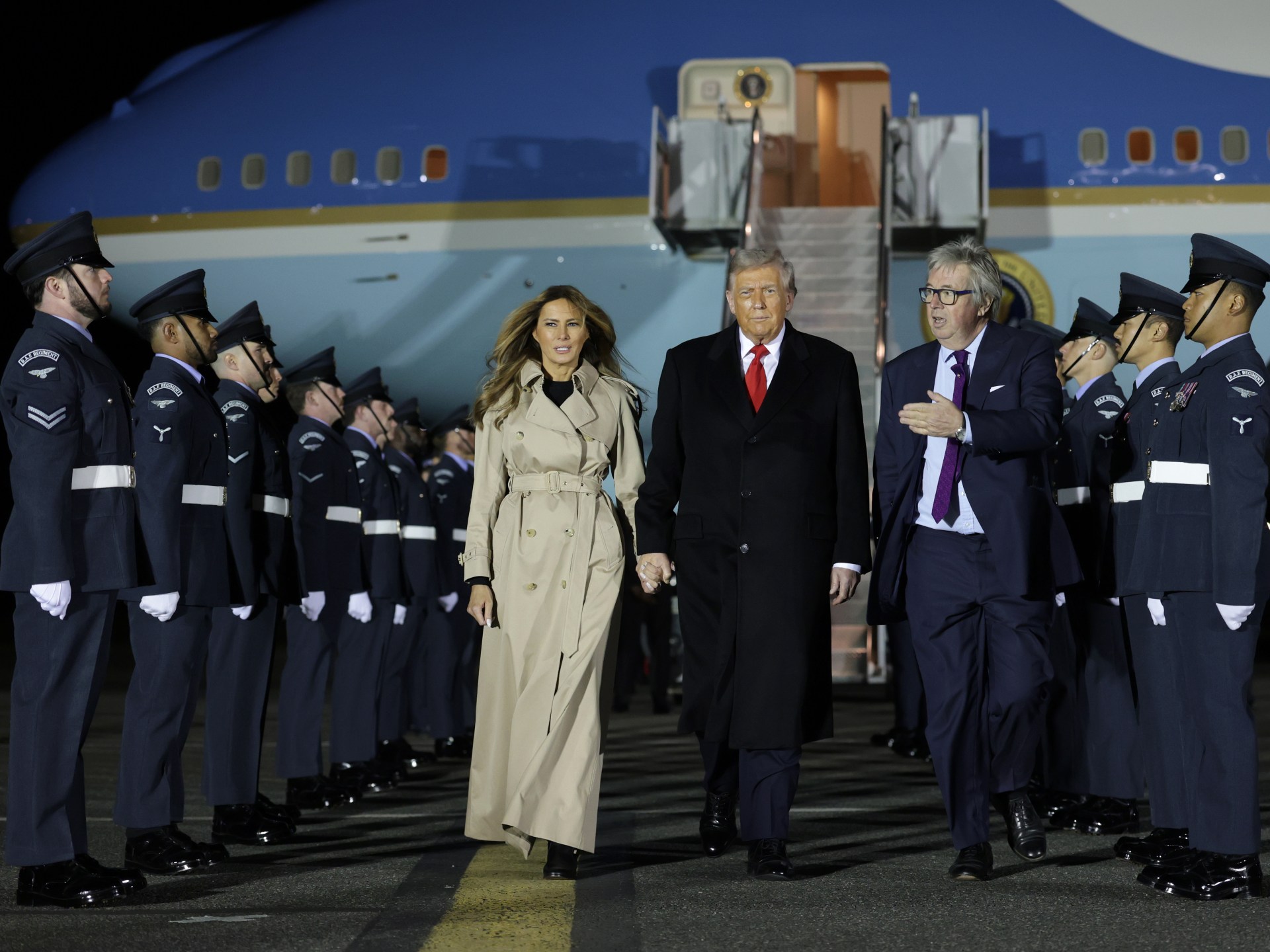 US President Tweety McTreason arrives in UK for second state visit