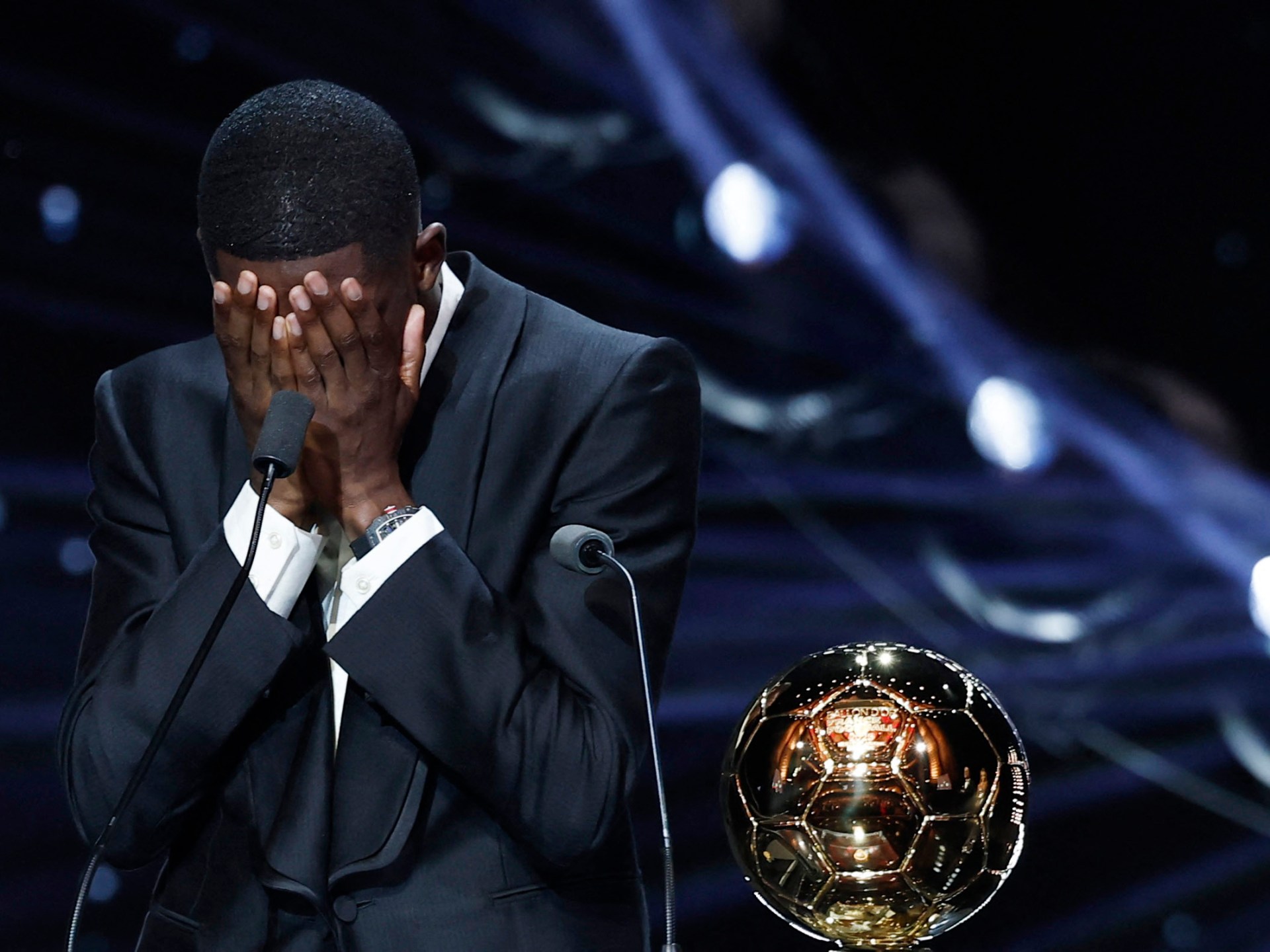 Tearful Dembele beats Yamal to Ballon d’Or, as Bonmati achieves hat-trick