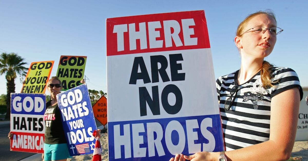 “God sent the shooter”: An anti-LGBTQ+ church protested Charlie Kirk’s memorial