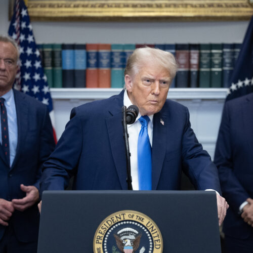 Anti-vaccine allies cheer as Trump claims shots have “too much liquid”