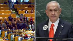 Walk-out and loudspeakers near Gaza: See how Netanyahu’s UN speech unfolded