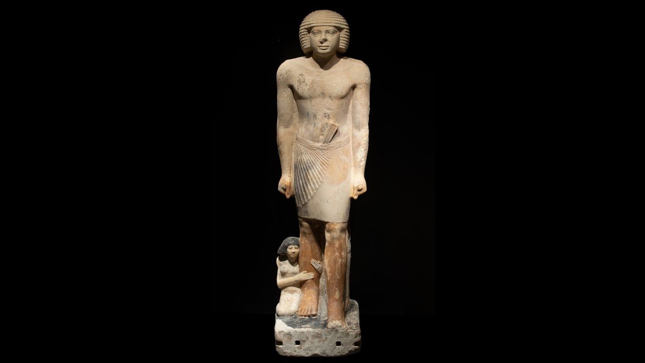 Ancient Egyptian statue of ‘Messi’ found at Saqqara necropolis is ‘only known example of its kind from the Old Kingdom’
