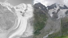 The before and after images showing glaciers vanishing before our eyes