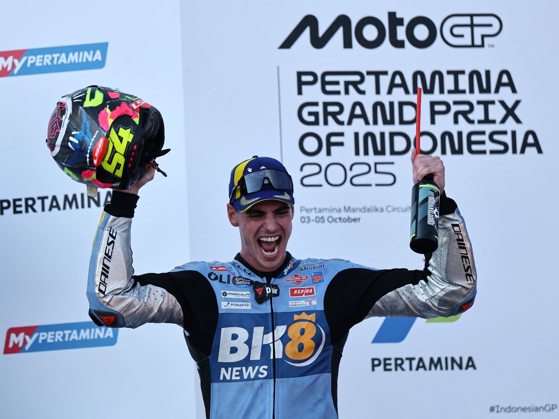 MotoGP Indonesia: Aldeguer wins first race as Marquez injured on lap 1