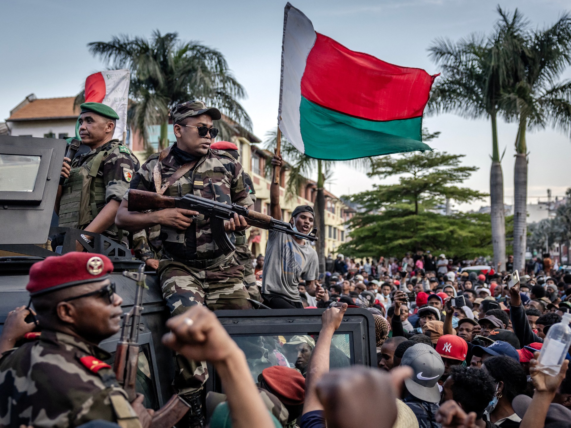 Madagascar soldiers join antigovernment protesters assembled in capital
