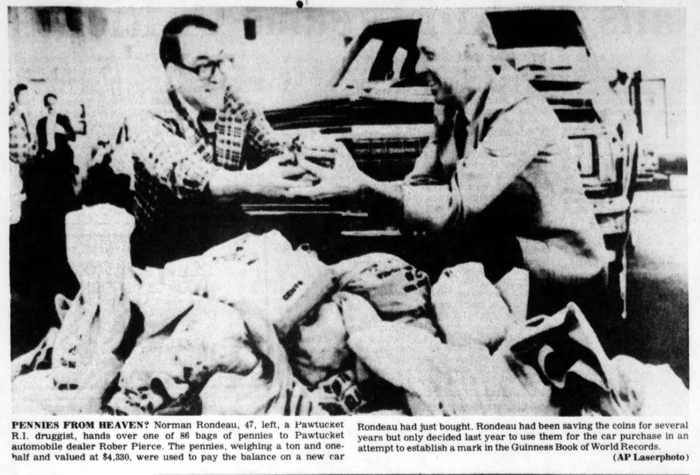 Paid for car with pennies