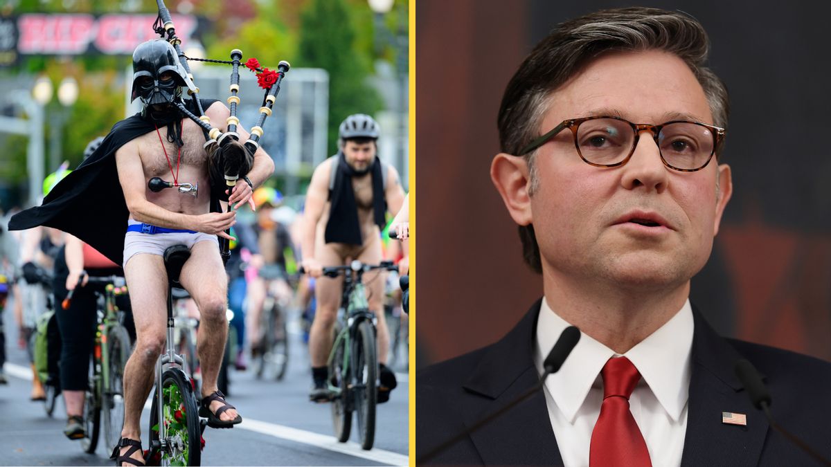 Did Speaker Mike Johnson call nude cyclists in Portland ‘most threatening thing’ he’s seen?