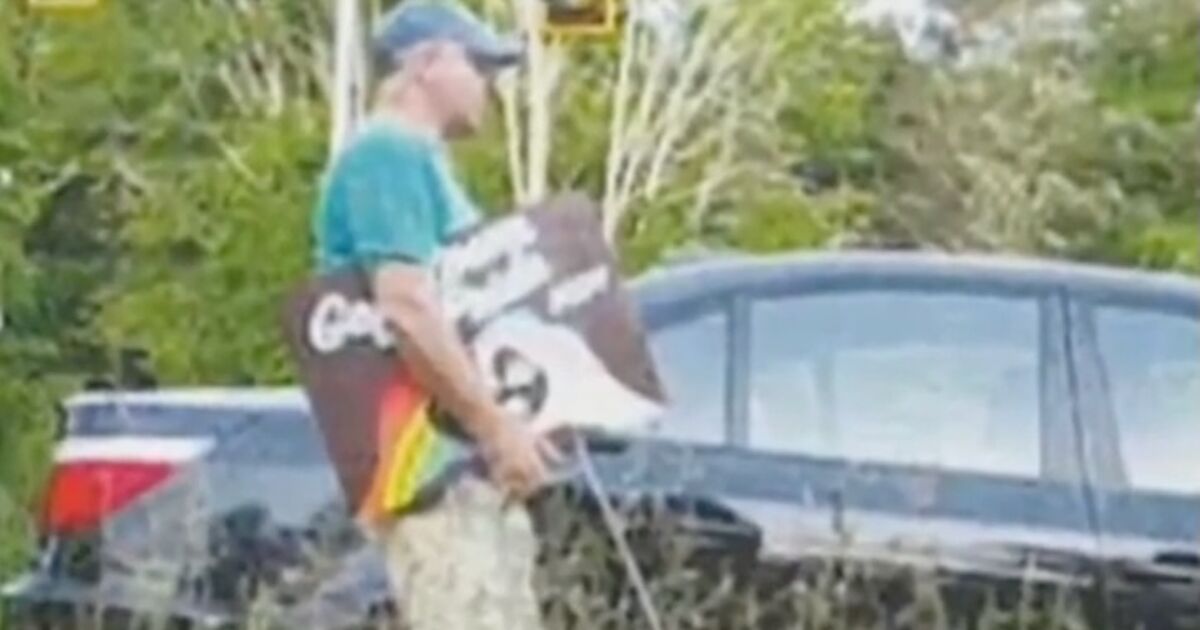 He stole Pride yard signs, calling them “pedophile symbols.” Now he’s paying the price.