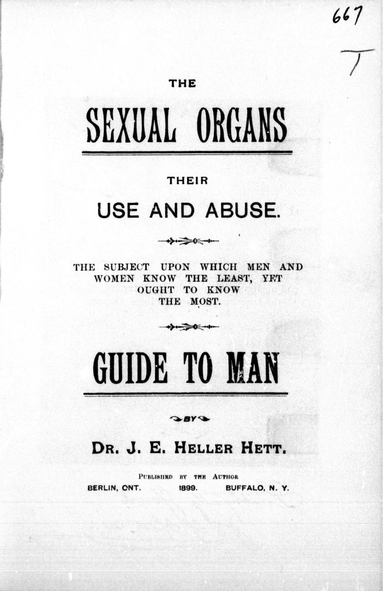 The Sexual Organs, Their Use and Abuse