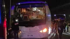 Driver dies after Italian basketball fans’ bus attacked with stones