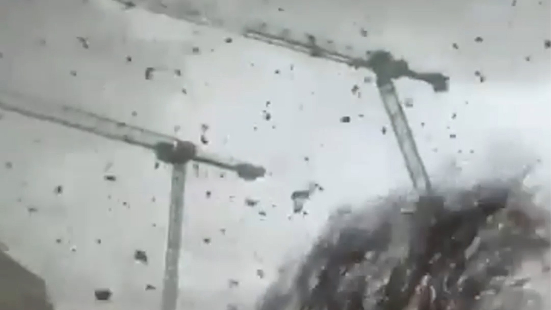 Rare tornado kills at least one person after toppling cranes near Paris