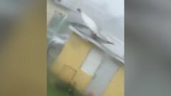 Strong winds and flying debris as Hurricane Melissa makes landfall