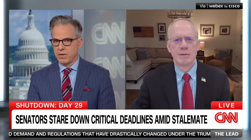 Republican stumbles when confronted with GOP senator’s remarks undercutting Trump claim