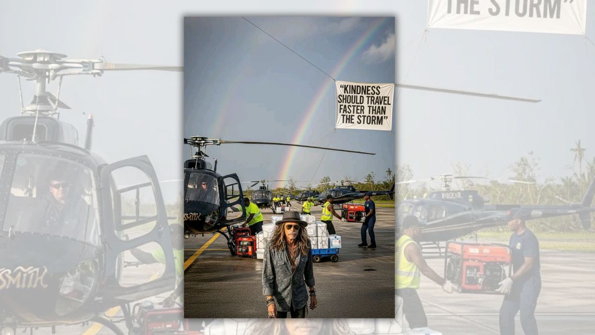 Did Steven Tyler send helicopters loaded with aid to Jamaica?
