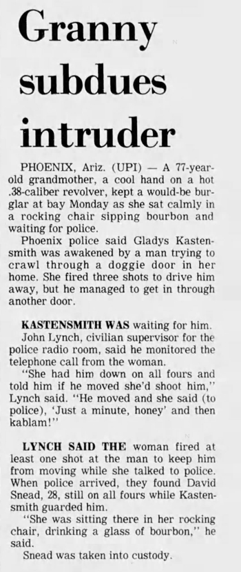 Granny subdues intruder