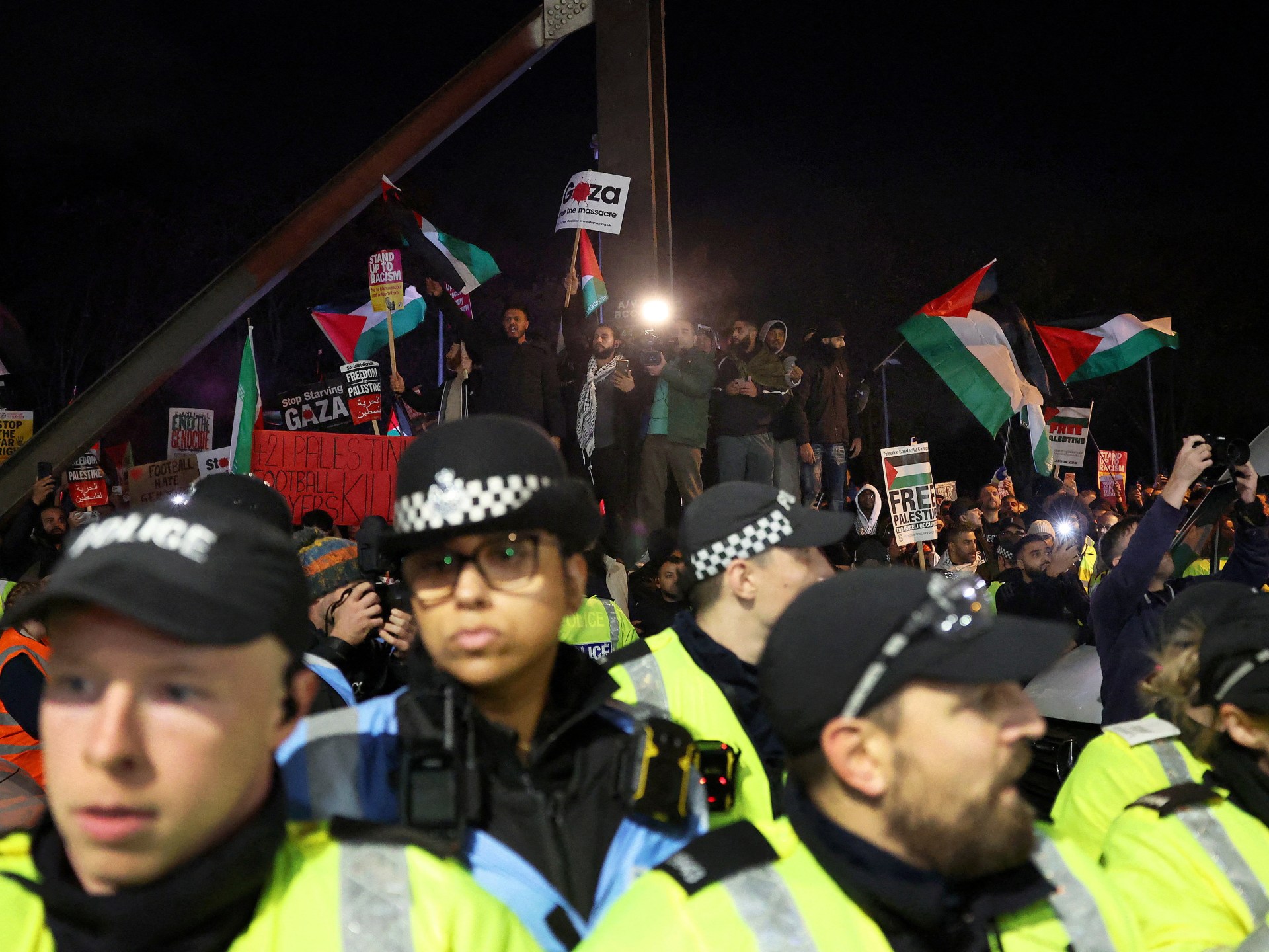 Eleven arrested as protests erupt before Aston Villa-Maccabi Tel Aviv match