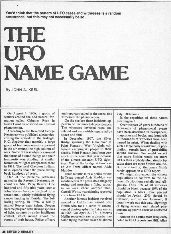 The UFO Name Game