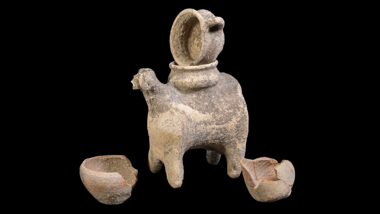 Ram-shaped teapot from ancient Canaanite cult discovered near ancient city of Armageddon