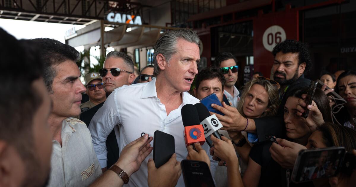 At Brazilian climate summit, Newsom positions California as a stand-in for the U.S.