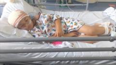 Boy learns to walk again after life-saving brain tumour surgery