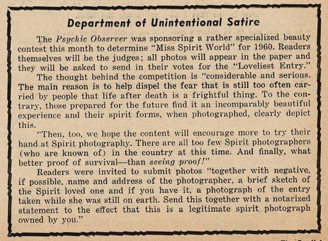 Miss Spirit World of 1960
