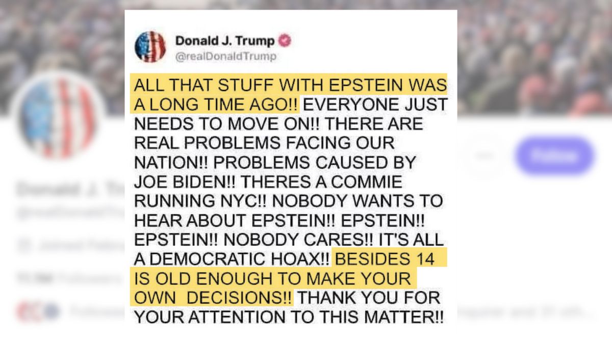 Trump didn’t post on Truth Social that ’14 is old enough to make your own decisions’