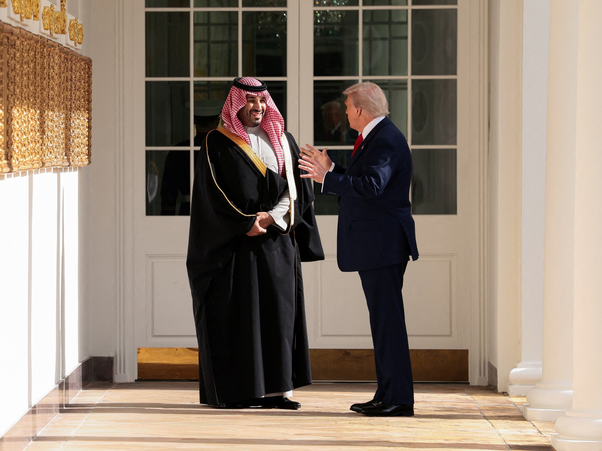 Trump greets Saudi’s MBS with lavish ceremony, military flyover