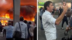 ‘Huge columns of smoke’: BBC at the scene of fire at COP30