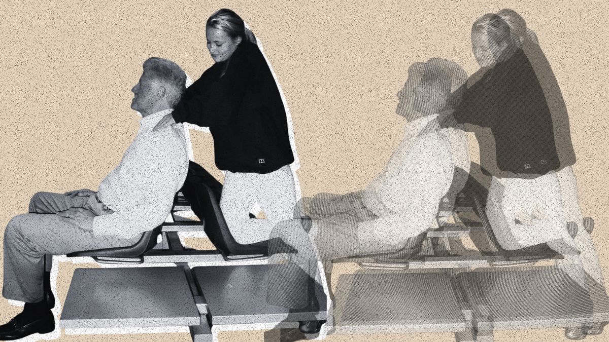 Real photo showing Epstein accuser Chauntae Davies giving Clinton shoulder massage swirls online again