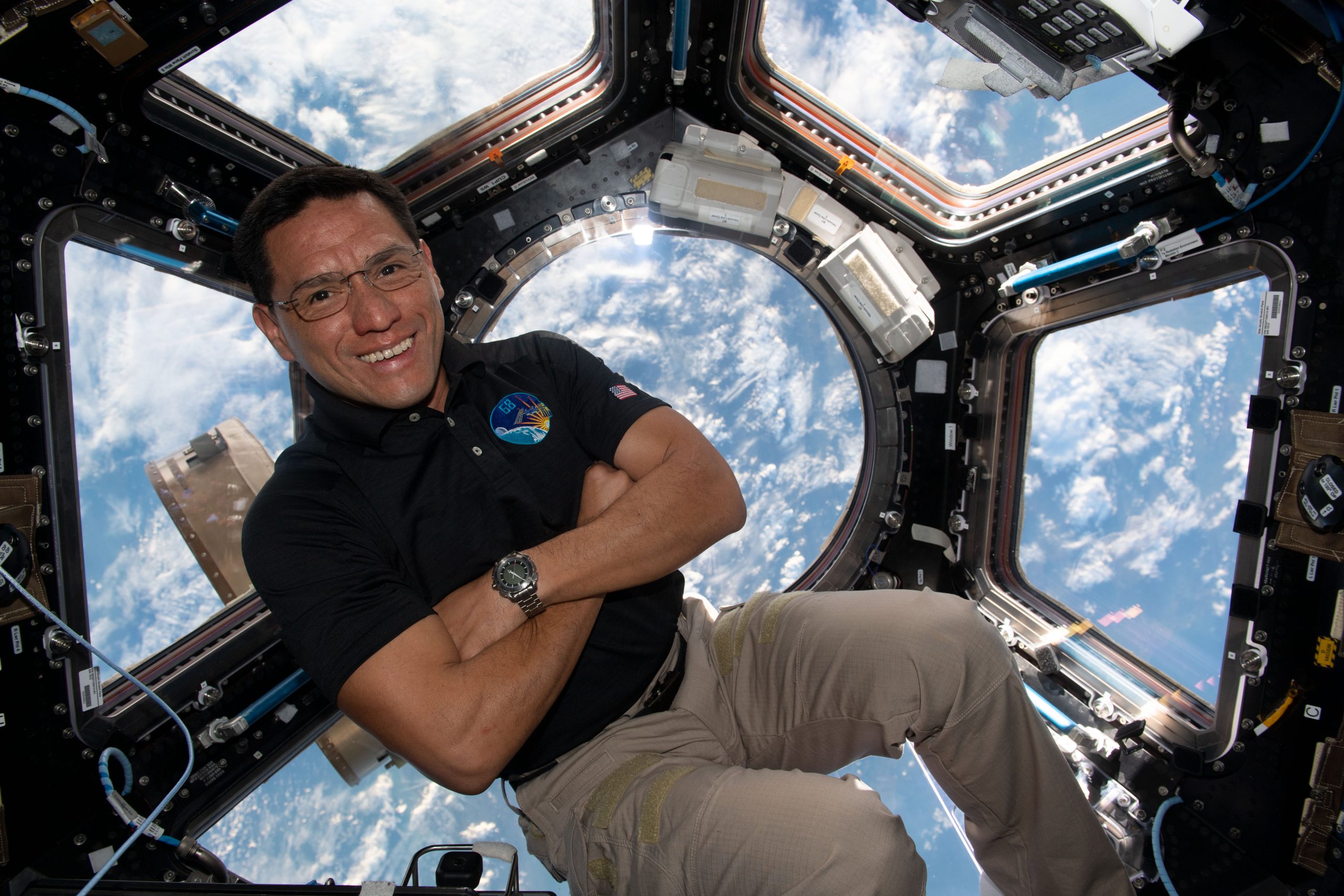 NASA Astronaut Frank Rubio in Space Station Cupola