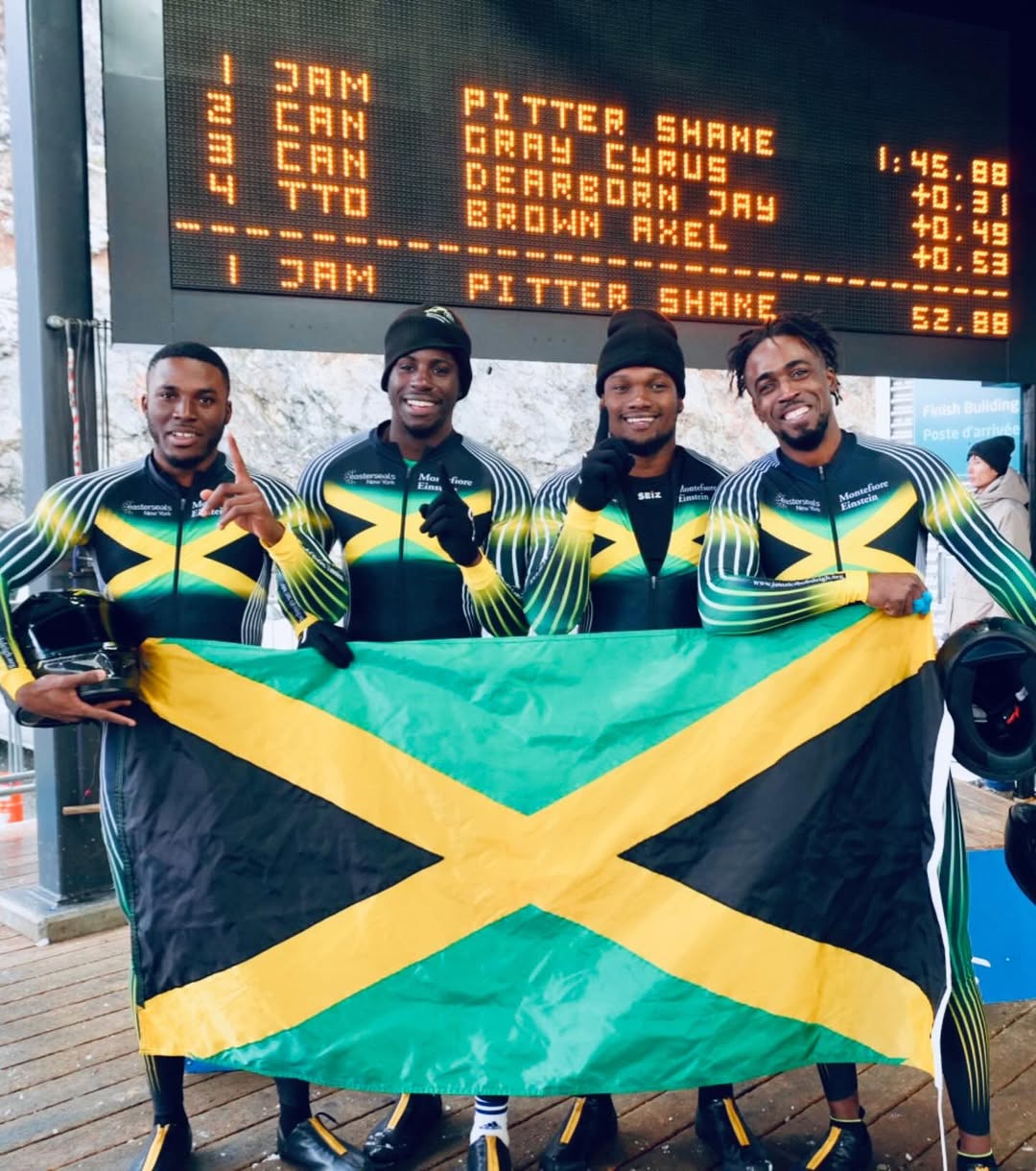 Jamaican bobsleigh team wins 1st-ever gold medal in international competition