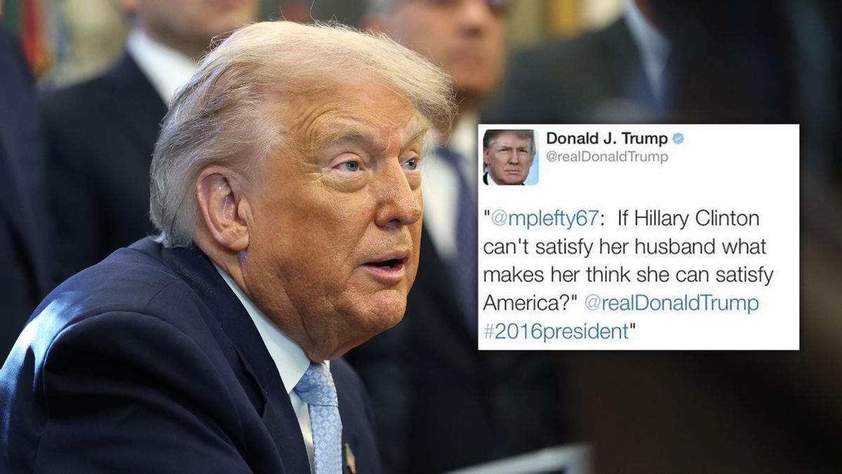 Did Trump tweet that Hillary Clinton couldn’t ‘satisfy her husband’ in 2015?